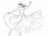 Elegant Dance Coloring Page  sketch template