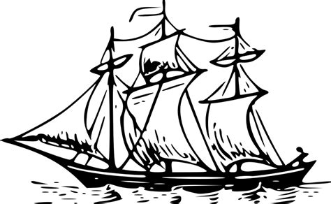 Sailing Ship, Three Masted - Openclipart