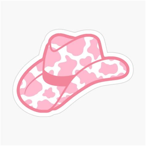 pink cow print cowgirl hat Sticker by Julia Santos in 2021 | Preppy ...