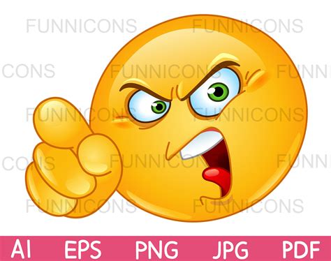 Clipart Cartoon of an Angry Emoji Emoticon Shouting and - Etsy Australia