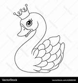 Swan princess coloring Page Royalty Free Vector Image sketch template