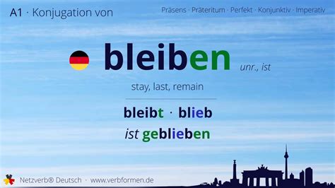 Conjugation Bleiben 🔸 German verb in all tenses and forms | Conjugate ...