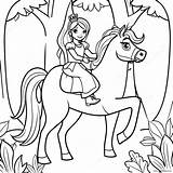 Princess Horse Riding In A Magical Forest Coloring Page 50893 40242 sketch template