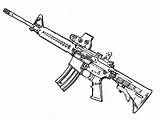Coloring Gun Ar Firearm Aims Safety Fun Template Westman Sketch  sketch template