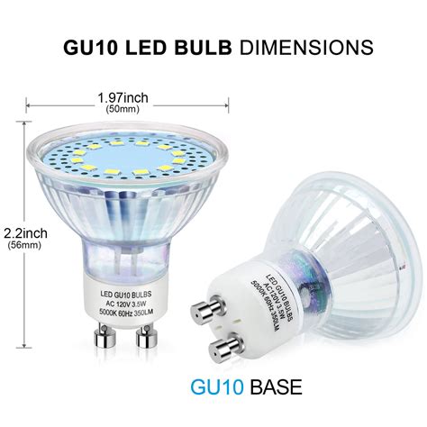 12-Pack GU10 LED Bulbs, 3.5W 350Lumens (50W Halogen Equivalent), Warm – YGS-Tech