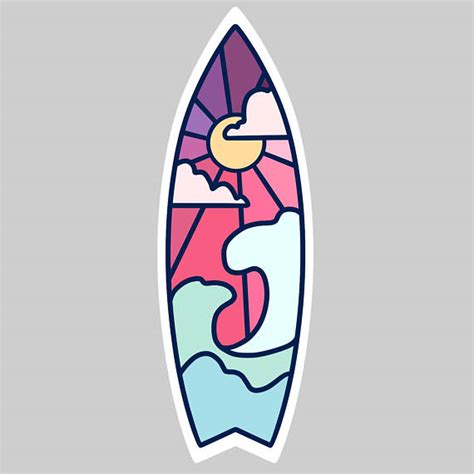 Surfboard Sunset Vinyl Sticker | Surf stickers, Iphone stickers, Phone ...