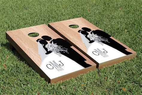 Hardcourt Bride & Groom Wedding Cornhole Game Set | Wedding cornhole boards, Custom wedding set ...