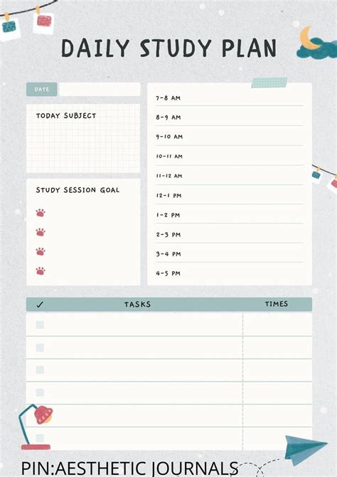 DAILY STUDY PLANNER | Study planner, Study planner printable, Study plan in 2023 | Study planner ...