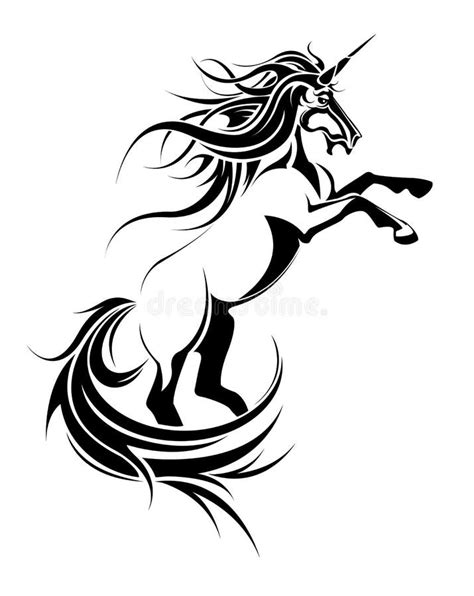 UNICORN TATTOO stock vector. Illustration of horse, hair - 16509042