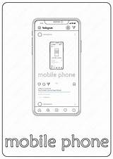 Mobile Phone Coloring Page – Book PDF  Pages sketch template