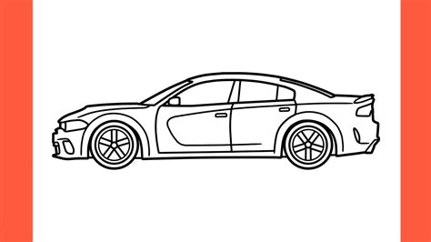 How to draw a DODGE CHARGER SRT HELLCAT REDEYE easy / drawing dodge ...