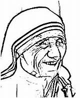 Mother Teresa Coloring Page Pages Sketch sketch template