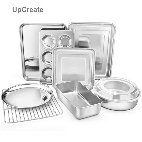 UpCreate Bakeware, Stainless Steel Bakeware Set with Baking Sheet and Rack,Healthy & Dishwasher Safe