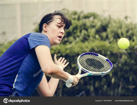 Player Trying Hit Tennis Ball Stock Photo by ©Rawpixel 199724854