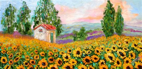Karen Tarlton: Large Vineyard Commission And Provence Sunflowers 05C