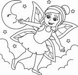 Fun Fairy With Moon coloring Page  Download Print Or Color Online For sketch template