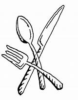 Silverware Coloring Pages Sketch Page sketch template