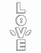 Printable Love Block Letter Coloring Page sketch template