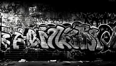 Graffiti art on dirty wall depicts vandalism in city life generated by AI 25191219 Stock Photo ...