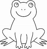 Colorable Cute Frog  Free Clip Art sketch template