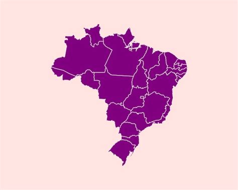 Premium Vector | Modern velvet violet color high detailed border map of brazil isolated on purple