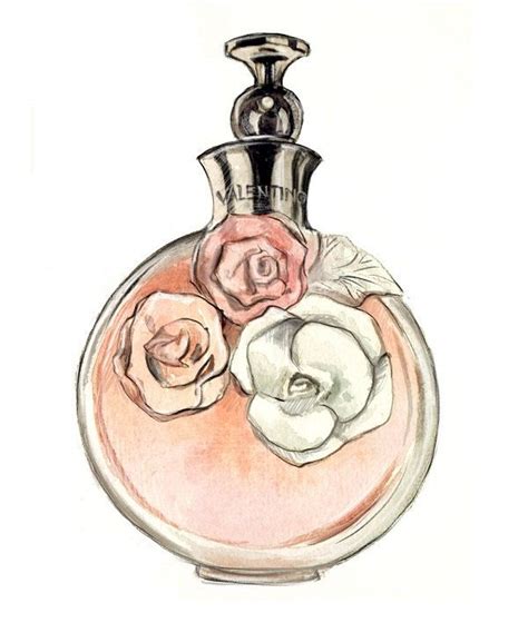 Watercolor Fashion Illustration Art Print, Valentino Perfume Bottle,. $10.00, via Etsy ...