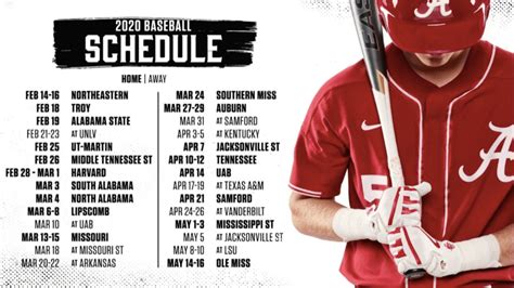 2024 Printable Alabama Softball Schedule