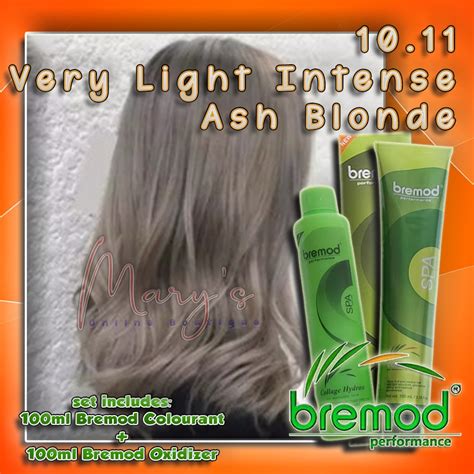 Bremod Hair Color 10.11 Very Light Intense Ash Blonde - 100ml with Oxidizing Cream 100ml ...