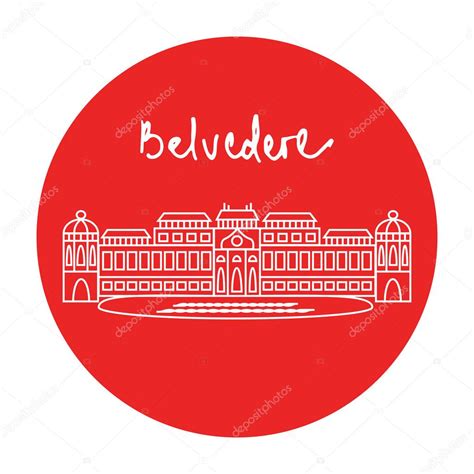 Vienna Belvedere Palace Museum complex vector icon — Stock Vector ...