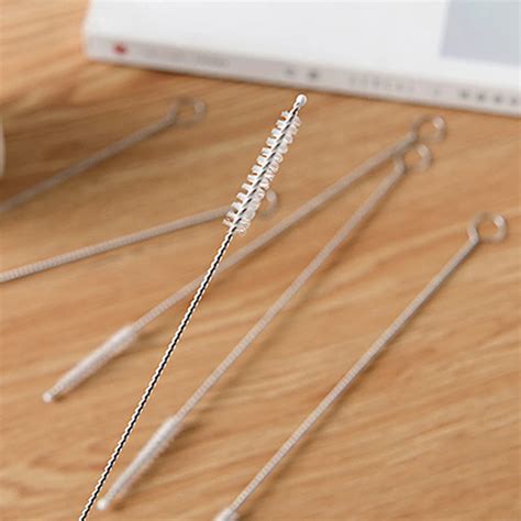 Healthy 5Pcs/lot Straw Cleaning Brush Stainless Steel Wash Drinking Pipe Straw Brushes Brush ...