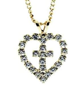 Heart with Cross Inside Necklace - Cross and Heart Necklace