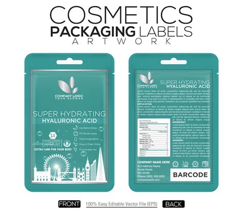 Premium Vector | Cosmetics packaging labels artwork pouch design