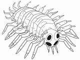 Centipede Theme Adult Coloring  Page sketch template