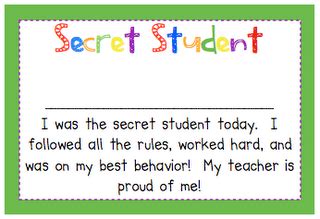 Secret student | Classroom behavior management, Classroom behavior ...