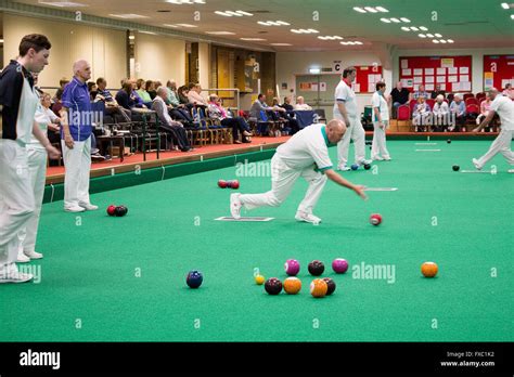 Melton Mowbray, Leicestershire, UK. 13. April 2016. Englische Indoor Bowling Association ...