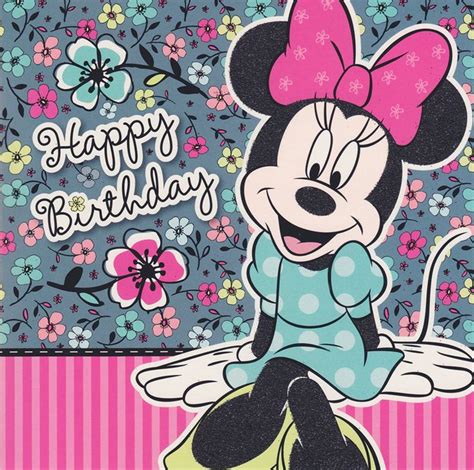 Minnie Mouse - Boutique Happy Birthday Card | Happy birthday disney ...