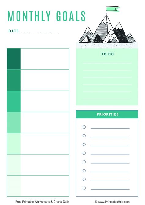 Free Printable Monthly Goal Planner Sheets [PDF] - Printables Hub