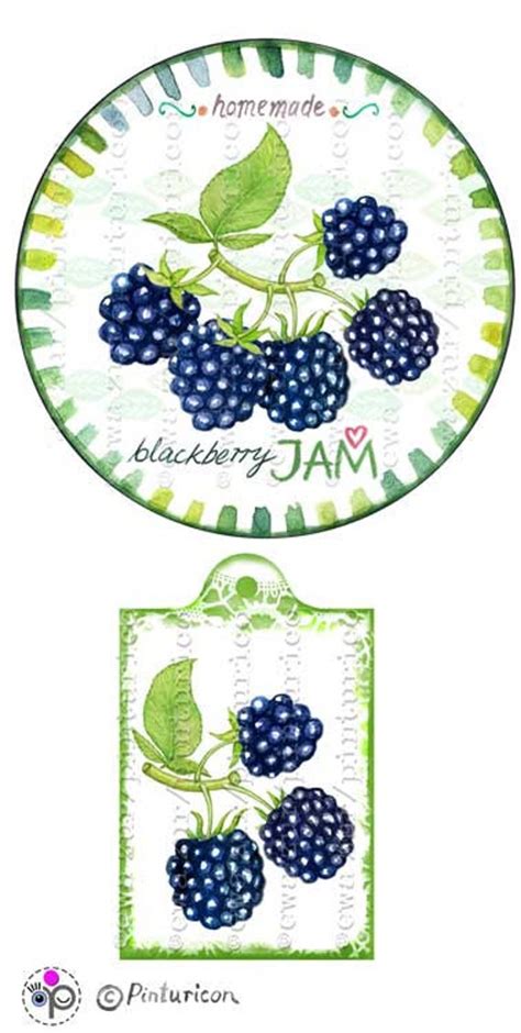 Circle jam label blackberry jam label printable mason jar