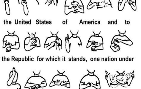 The Pledge of Allegiance in sign language, would be fun to learn ...