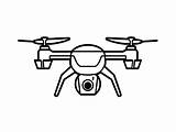 Flying Drone Coloring  Page sketch template