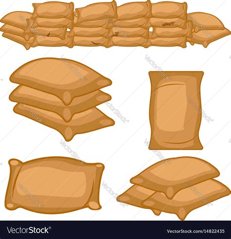 Set of full farmers sack cartoon Royalty Free Vector Image