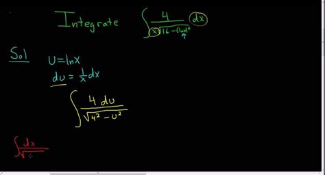 Antiderivative of 4/(xsqrt(16 - (lnx)^2)) using Inverse Sine | Math videos, Calculus ...