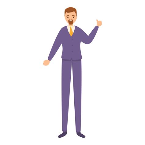 Successful businessman thumb up icon, cartoon style 14293738 Vector Art at Vecteezy