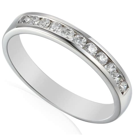 18ct White Gold Diamond Wedding Ring 0.25ct Round Brilliant Cut ...