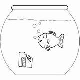Goldfish In Aquarium Coloring Sheet sketch template