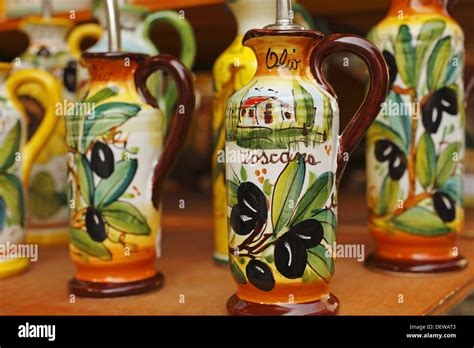 Ceramic olive oil bottles on display hi-res stock photography and images - Alamy