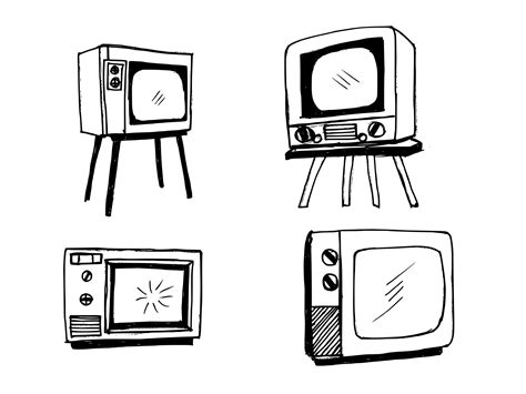 4 Old Television Drawing (PNG Transparent) | OnlyGFX.com