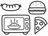 Micowave Cooking Junkfood coloring Picture For children sketch template