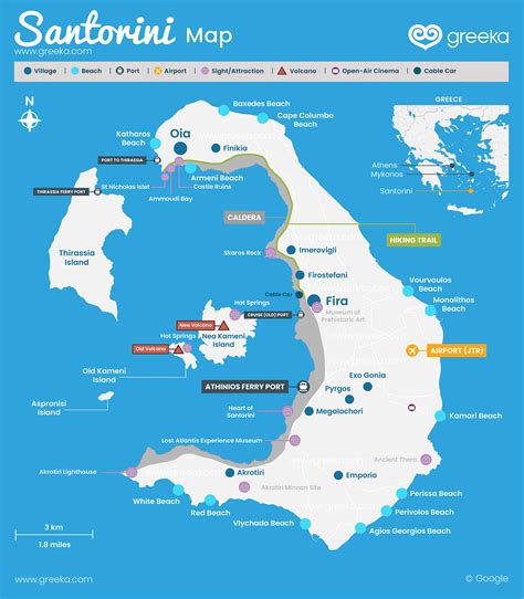 Where is Santorini? Map of Santorini, Greece | Greeka