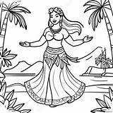 Hula Dancer In Traditional Attire Coloring Page 64554 51113 sketch template